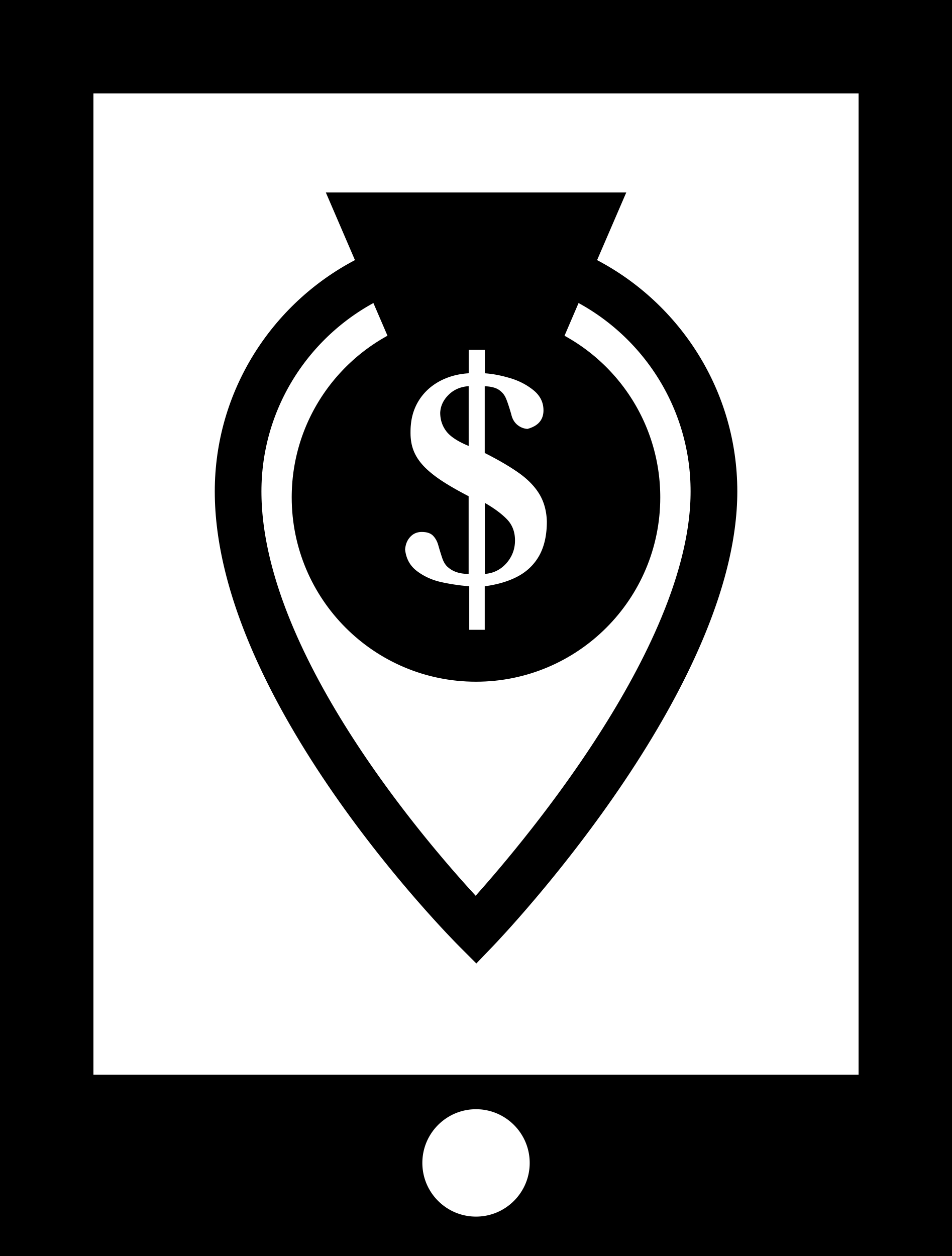 Money Location Symbol On Mobile Phone Screen Stencil Svg Vector Free Vectors